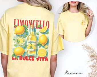 Limoncello Comfort Colors Shirt, Italien Tshirt, La dolce Vita Unisex T-Shirt, italienische Zitronen Reisegeschenke Souvenir, Amalfiküste Urlaub T-Shirt