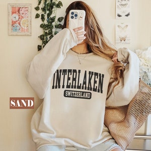 Interlaken Switzerland sweatshirt,Interlaken sweater,Switzerland hoodie,Soft Cozy  Interlaken University pullover