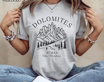 Dolomiterna T-shirt, Italien Unisex T-shirt, Dolomiterna T-shirt Resepresent Souvenir, Italiensk Semester T-shirt. Alperna