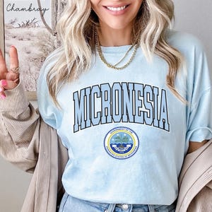 Micronesia comfort colors tshirt tee, Micronesia Unisex Emblem Shirt, Micronesia Flag  top t shirt Gifts, Micronesian tee coat of arms