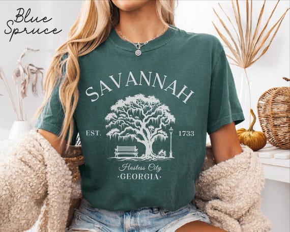Savannah Comfort Colors® Tee Shirt, Georgia Unisex Shirt, Savannah T-Shirt Travel Gift Souvenir, Georgia Holiday Tee