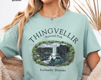 Thingvellir national  Park sweatshirt crewneck,Unisex Iceland Trip T-shirt,Icelandic Long sleeve Tee, Reykjanes Vacation Gift Souvenir