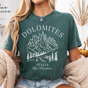 Dolomites Comfort Colors® Tee Shirt, Italy Unisex Shirt, Dolomites Travel Gift Souvenir, Italian hiking Alps Tee