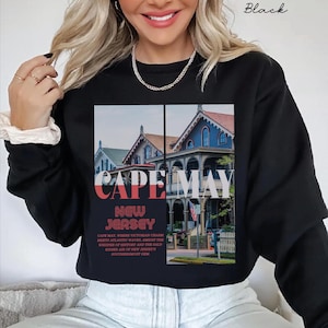 Sweat Cape May, pull à col rond New Jersey, sweat à capuche unisexe Cape May, cadeaux souvenirs du New Jersey,