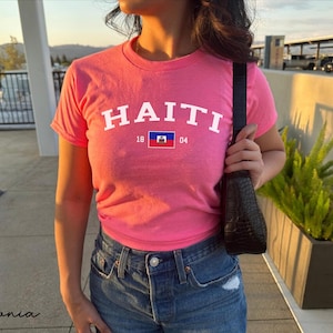 Haiti Women's Baby Tee, Haitian Flag Y2K T-shirt, Haiti Travel Crop Tee, Vintage 2000s 90's Baby Tee, Port-au-Prince Holiday Shirt image 10
