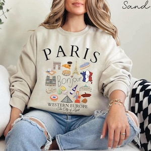 Paris sweatshirt, France Flag sweater crewneck, Paris Unisex pullover hoodie, French gifts souvenir