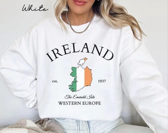 Bluza z kapturem Irlandia, sweter z irlandzką flagą, bluza z kapturem unisex Irlandia, irlandzkie prezenty pamiątkowe