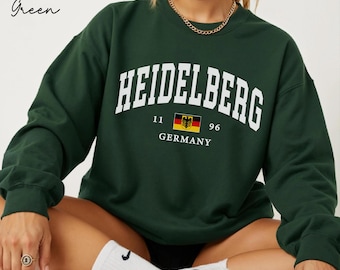 Heidelberg sweatshirt, Germany Flag crewneck sweater, Heidelberg Baden-Württemberg Holiday pullover, German Travel Gift Souvenir
