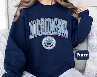 Micronesia Sweatshirt, Unisex  Micronesia Flag Crewneck Pullover, Micronesian Gifts souvenir