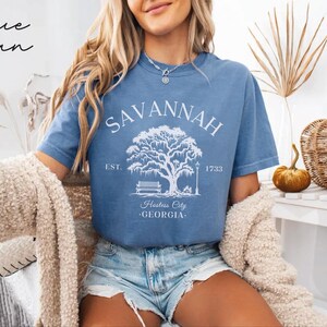 Camiseta Savannah Comfort Colors®, camiseta unisex de Georgia, camiseta de Savannah, regalo de viaje, camiseta navideña de Georgia imagen 2