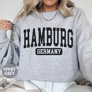 Sweat-shirt Hambourg Allemagne, pull à col rond Hambourg, pull Allemagne, cadeaux cadeaux Allemagne