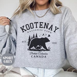 Kootenay National Park British Columbia Sweatshirt,  Women&#39;s British Columbia Crewneck, Unisex Kootenay National Park Pullover Canada