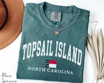 Maglietta Topsail Island Comfort Colors, maglietta North Carolina, maglietta Topsail Holiday, souvenir regalo per viaggi in spiaggia