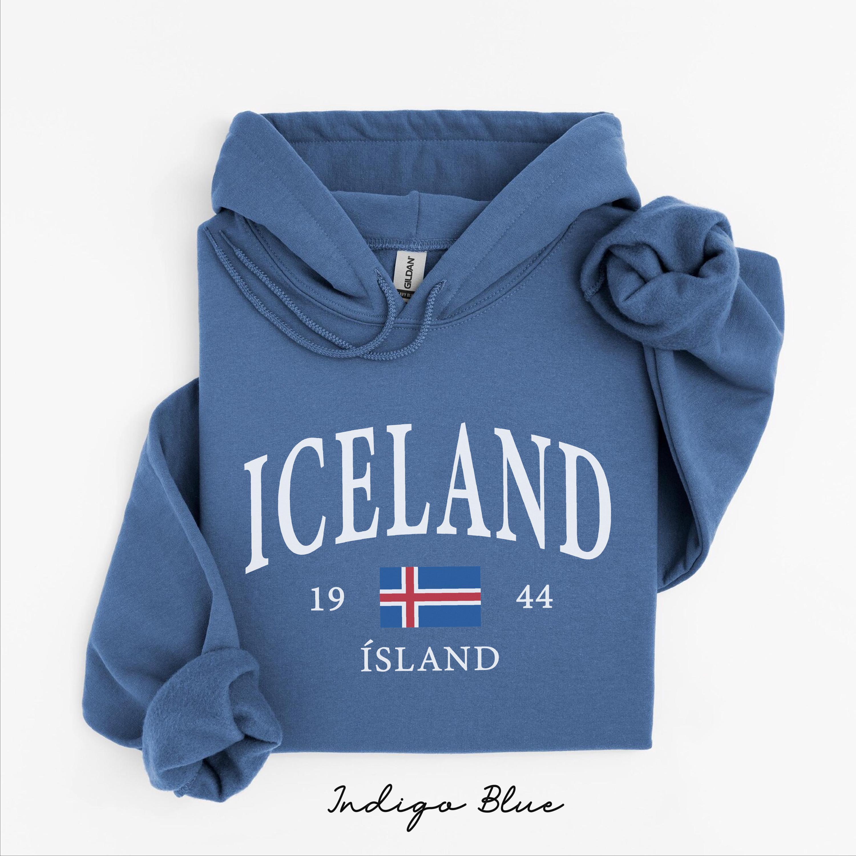 Sweatshirt Femme Avec Drapeau Islandais - Cadeau Idéal Pour Les Fans D'Islande - Coupe Classique, Col Tissé - 241 G