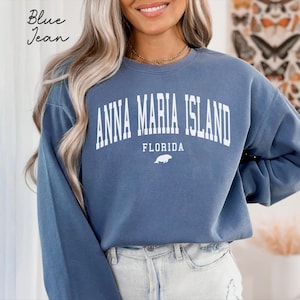 Anna Maria Island Florida Unisex Comfort Colors T-shirt, Crewneck Sweatshirt, Hoodie, Long Sleeve Tee, Florida Beach Vacation Gift Souvenir image 6