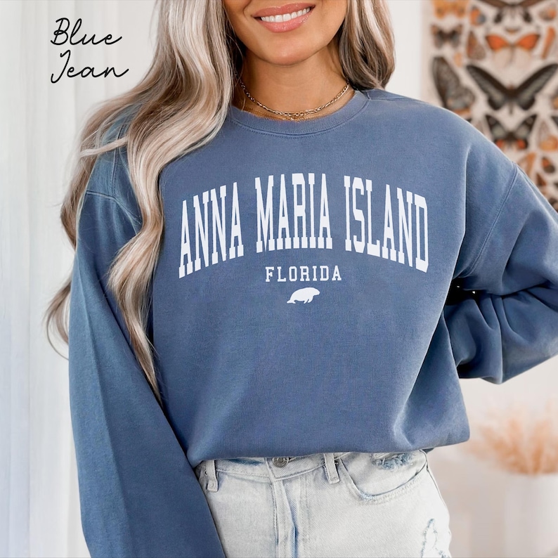Anna Maria Island Florida Unisex Comfort Colors T-shirt, Crewneck Sweatshirt, Hoodie, Long Sleeve Tee, Florida Beach Vacation Gift Souvenir image 6
