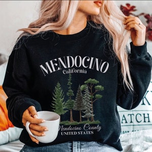Mendocino sweatshirt, California crewneck pullover, Mendocino Gift souvenir, CA Unisex Pullover
