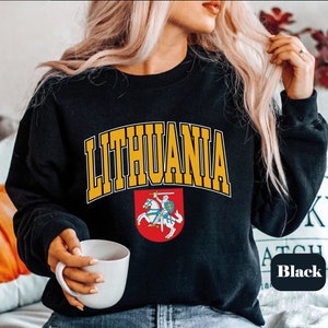 Lithuania Sweatshirt, Unisex Soft and Comfortable Lithuania Emblem Crewneck Pullover, Lithuanian Gifts, Lithuanian coat of arms
