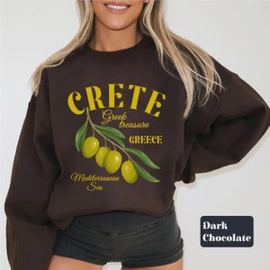 Crete Greece Sweatshirt, Greece Crewneck sweater,Greek Heraklion Pullover,Greek Chania Crete Clothes gift,Mediterranean Sea Souvenir