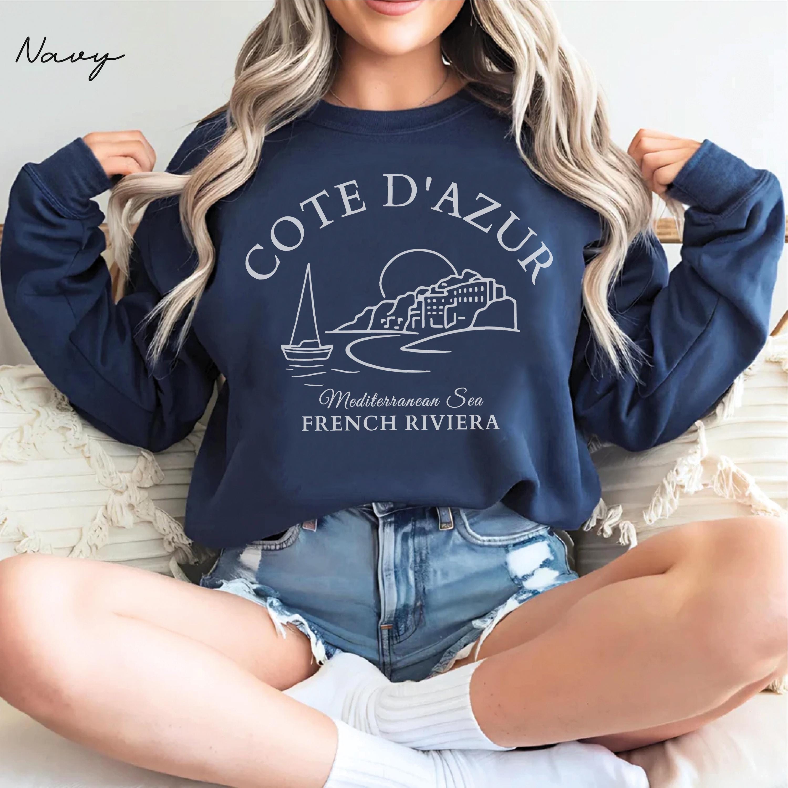 Cote D'Azur sweatshirt, France sweater crewneck, French riviera Unisex pullover hoodie, French Travel gifts souvenir
