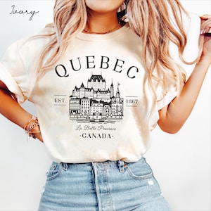 Quebec Comfort Colors® Tee Shirt, Canada Unisex Shirt, French Canadian Travel Gift Souvenir, Canadian holiday tshirt