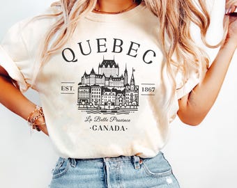 Quebec Comfort Colors® T-Shirt, Kanada Unisex-Shirt, französisch-kanadisches Reisegeschenk-Souvenir, kanadisches Urlaubs-T-Shirt