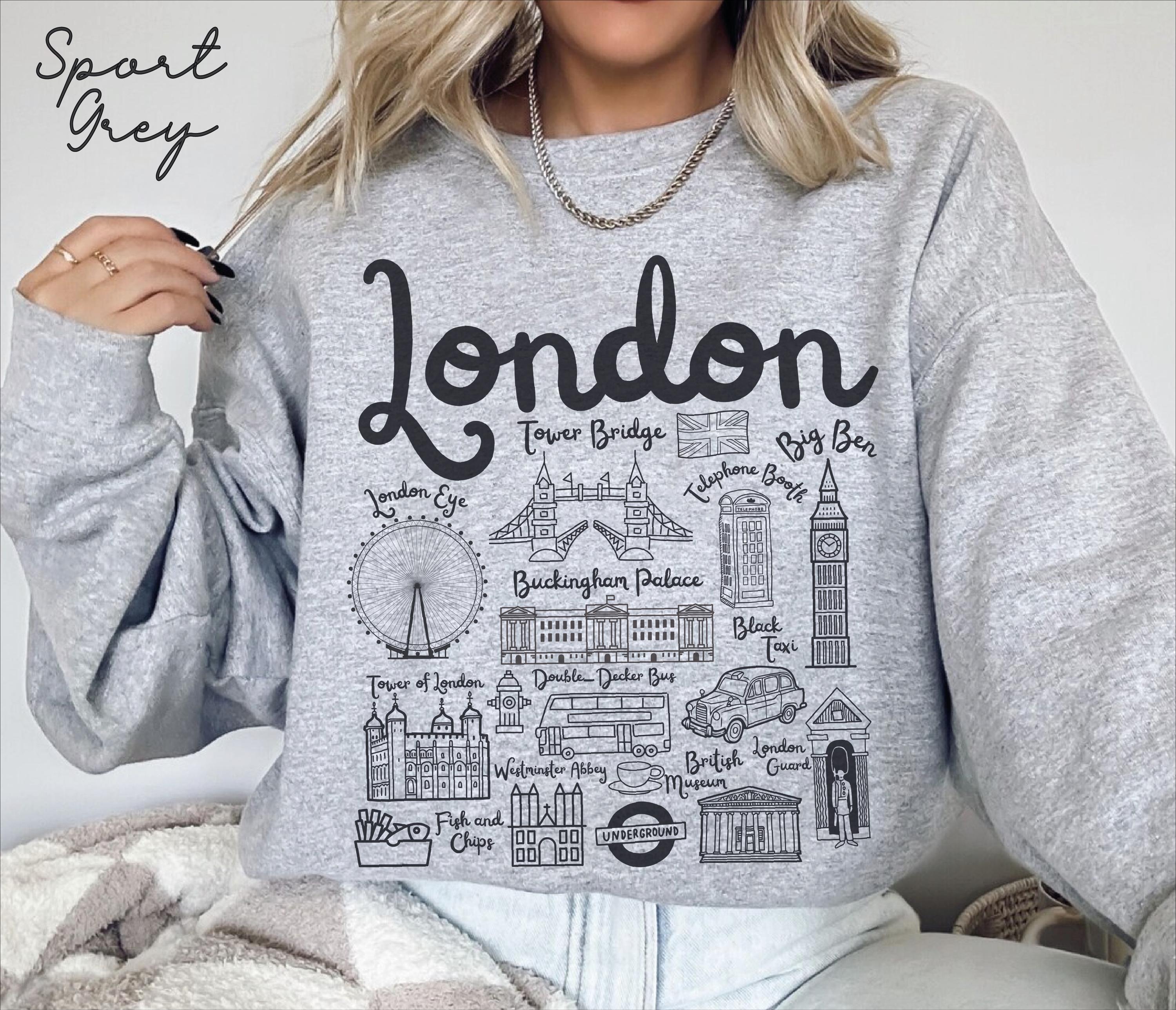 London Sweatshirt London Landmarks Unisex Crewneck Pullover UK United 