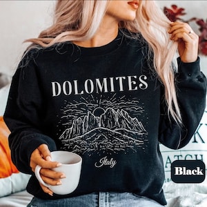 Dolomiten Südtirol Italien Sweatshirt, Dolomiten Shirt T-Shirt Weich und Bequem Rundhalsausschnitt, Italien Unisex Tshirt Pullover Souvenir Urlaub Geschenk