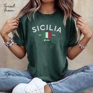 Sicilia Shirt, Italien Flagge Unisex T-Shirt, Sicilia Geschenk Souvenir, Mittelmeer Urlaub