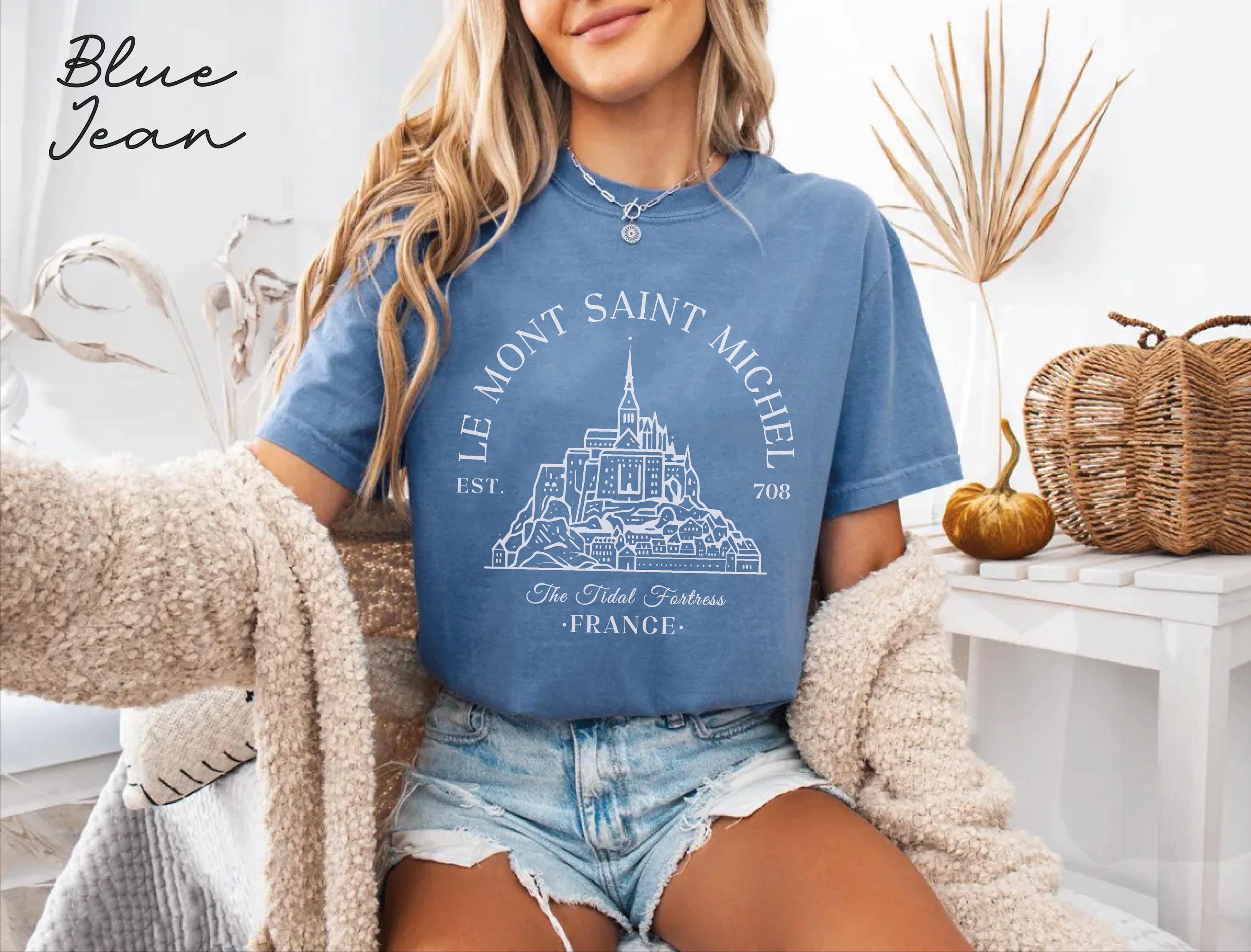 ★Le Mont Saint Michel★ basic lettering crop Tshirtswhite Le Mont Saint Michel Comfort Colors® Tee Shirt, France