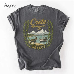 Crete Vintage Graphic T-Shirt, Crete Retro Grunge Vibes Comfort Colors® tee, Greece holiday souvenir gift, Grekk Unisex travel shirt