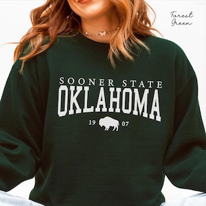 Oklahoma Sweatshirt, Oklahoma Bisone Pullover mit Rundhalsausschnitt, The Mooner State Holiday Pullover