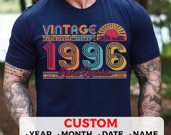 30th Birthday Retro Custom T-Shirt, 1996 Birthday Personalized Unisex Crewneck Sweatshirt, Hoodie, Thirties Bday Mug Present