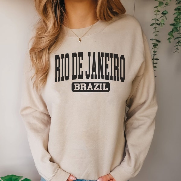 Sudadera de Brasil de Río de Janeiro, suéter de Río de Janeiro, sudadera con capucha de Brasil, suéter suave y acogedor Vintage de la Universidad de Río de Janeiro