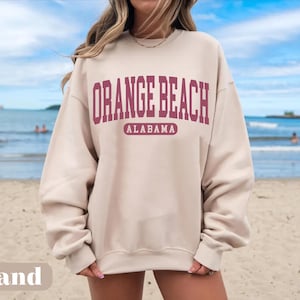 Orange Beach Sweatshirt,Vintage College University Orange Beach Alabama Crewneck pullover ,Unisex Alabama Sweater, Alabama Gifts Dorms