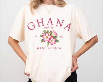 Ghana Comfort Colors® T-shirt, Ghana Impala Lily flower Unisex Sweatshirt crewneck, hoodie sweater, Long Sleeve Tee,Africa Vacation souvenir