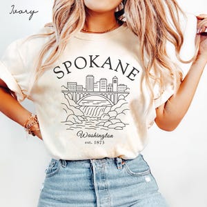 Spokane Comfort Colors Shirt, Washington Tshirt, Washington Unisex T-Shirt, Washingtonian Travel Gifts Souvenir, Washington Holiday Tee