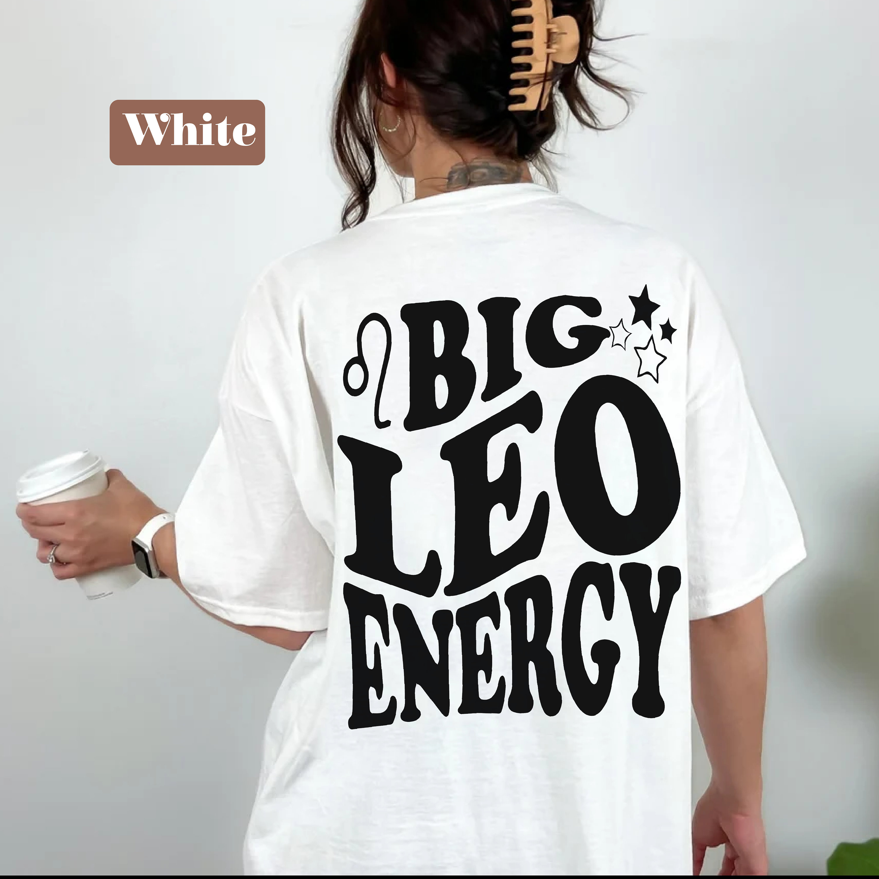 Big Leo Energy Shirt Back Print Zodiac Tee Leo Gift
