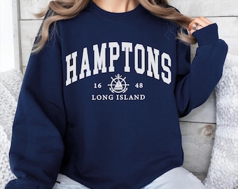 Hamptons sweatshirt, New York crewneck sweater, Long Island  Holiday pullover, NYTravel Gift Souvenir