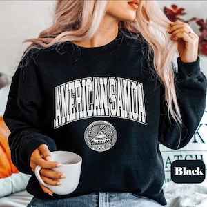 Moletom Samoa Americana, Pulôver com gola redonda e bandeira da Samoa Americana, Lembrança de presentes da Samoa Americana
