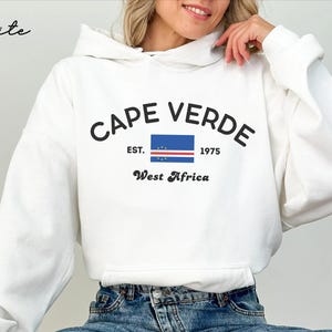 Cape Verde Hoodie, Cape Verde Flag Unisex Hoodie Sweatshirt, Cape Verdean Pullover Holiday Gift Souvenir, Africa Hooded Sweater