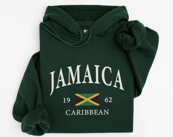 Sudadera con capucha de Jamaica, sudadera con capucha de la bandera de Jamaica, suéter navideño de Jamaica, regalo de viaje al Caribe