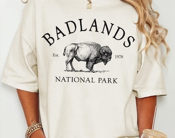 Badlands bison Comfort Colors® T-shirt, National park Unisex Sweatshirt crewneck, hoodie sweater,Long Sleeve Tee, South Dakota Gift souvenir