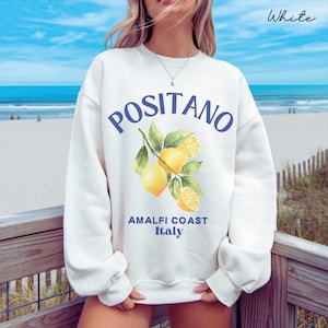 Positano sweatshirt, Amalfi Coast sweater crewneck, Italy Unisex pullover hoodie, Italian Lemons gifts souvenir