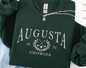 Augusta broderad tröja, Georgia broderad rundhalsad tröja, Augusta Golf-tröja, Augusta Golfer resesouvenir
