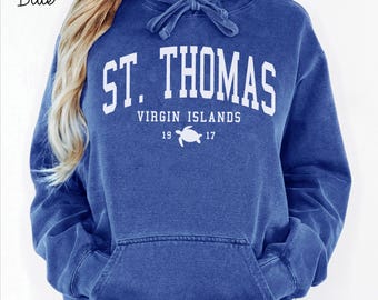 St Thomas Virgin Islands Unisex Comfort Colors T-shirt, Crewneck Sweatshirt,Hoodie Pullover,Long Sleeve Tee,Caribbean Vacation Gift Souvenir