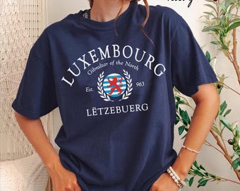 Luxembourg Comfort Colors® T-shirt, Luxembourg flag  Unisex Sweatshirt crewneck, hoodie sweater, Long Sleeve Tee, Vacation Gift souvenir