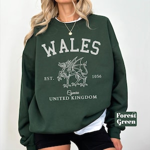 Wales Sweatshirt, Welsh Crewneck Hoodie, Wales travel Gift,  Welsh Unisex Flag Sweatshir Pullover gift souvenir