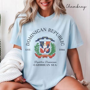 Dominican Republic Comfort Colors® Tee Shirt, Caribbean Unisex Shirt, Dominican Flag T-Shirt Travel Gift Souvenir, Caribbean Holiday Tee