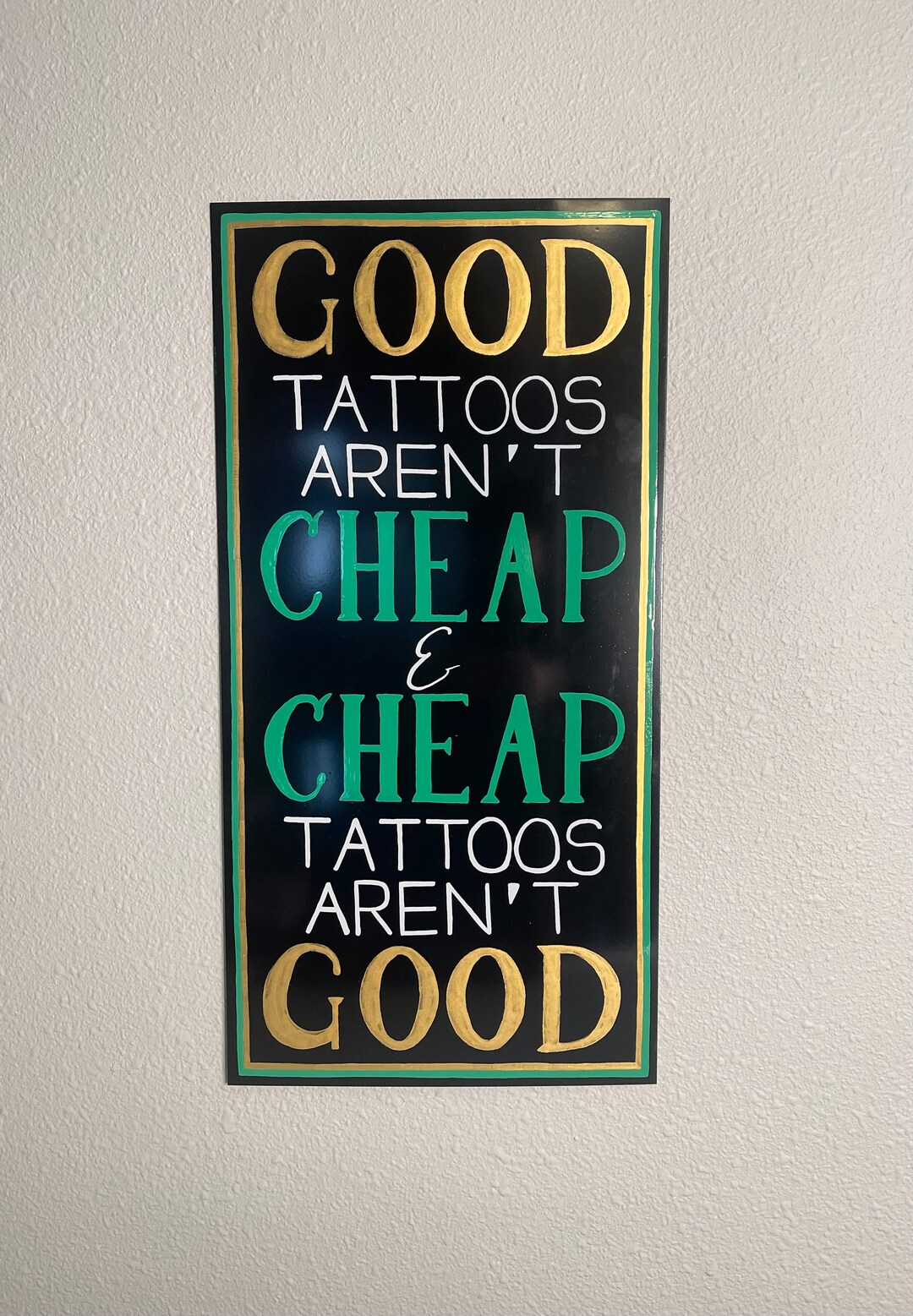 GOOD TATTOOS Hand Painted Metal Indoor/outdoor Sign - Etsy
